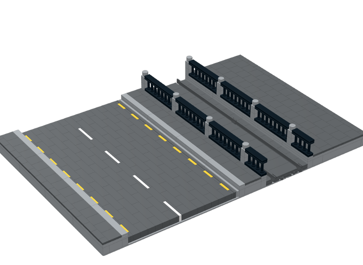 Modular Road With Train Tracks From Bricklink Studio Bricklink