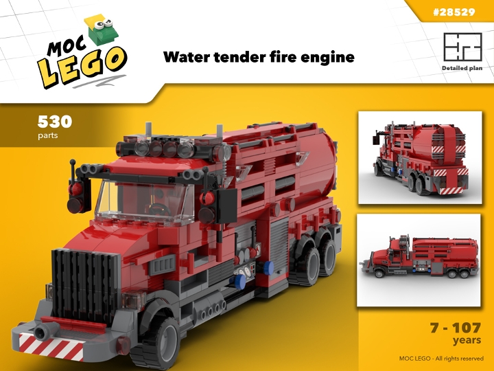 Water tender fire engine from BrickLink Studio [BrickLink]