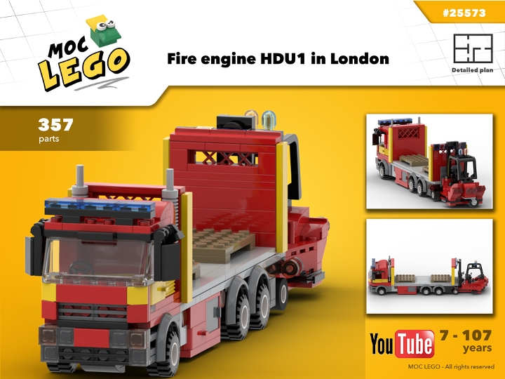 Fire truck HDU1 in London from BrickLink Studio [BrickLink]