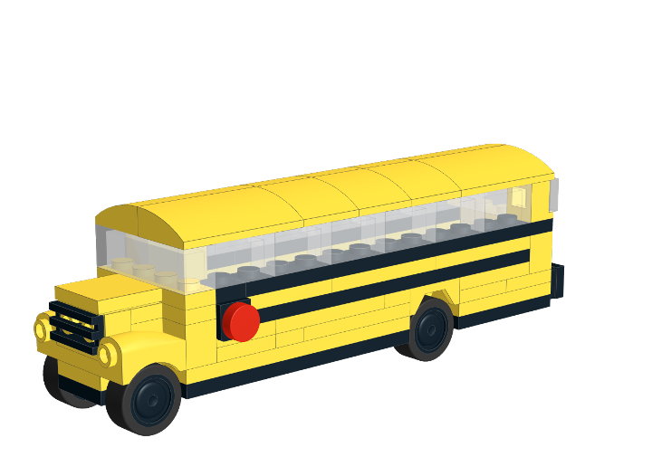 4-Wide Mini American School Bus from BrickLink Studio [BrickLink]