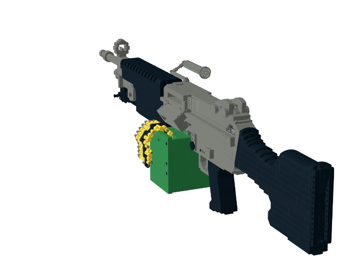 SAW Machine gun compatible with toy brick minifigures Army Camo M249 W103 