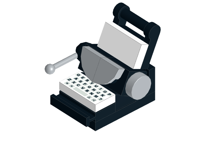 Typewriter MiniFig Scale from BrickLink Studio [BrickLink]