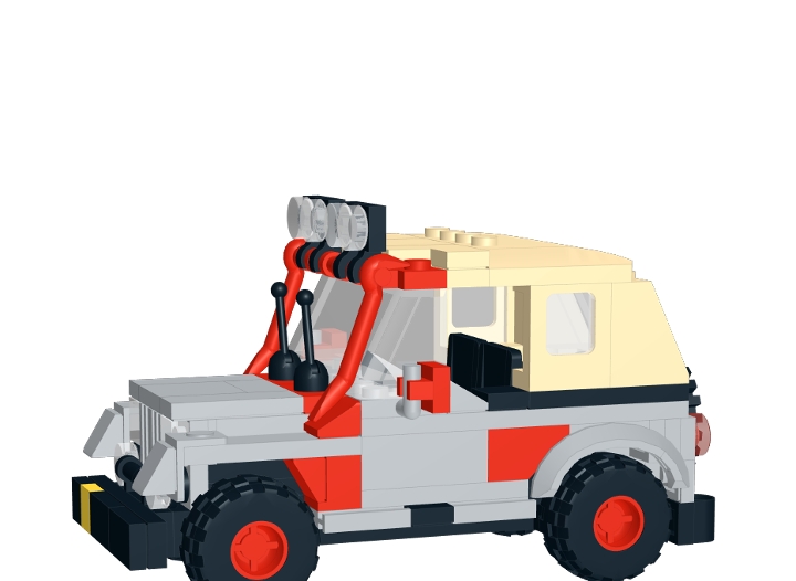 LEGO Jurassic Park Jeep Rubicon Truck Grey Red City Custom SUV Speed Champions 