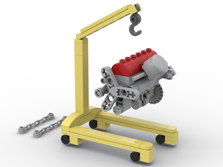 Engine on engine lift from BrickLink Studio [BrickLink]