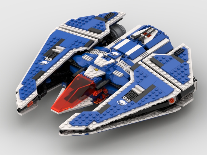 micro-scale Interceptor-class starship model LEGO custom creation 
