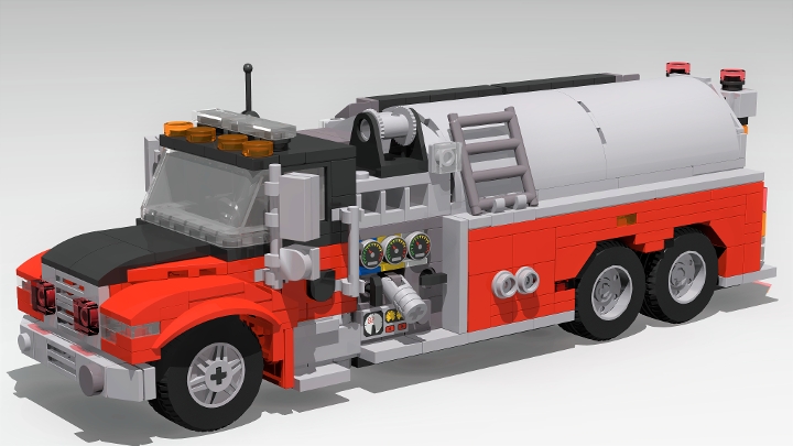 Heavy tanker fire truck from BrickLink Studio [BrickLink]