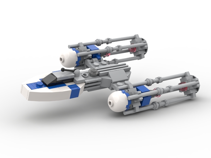 miniature y-wing from BrickLink Studio [BrickLink]