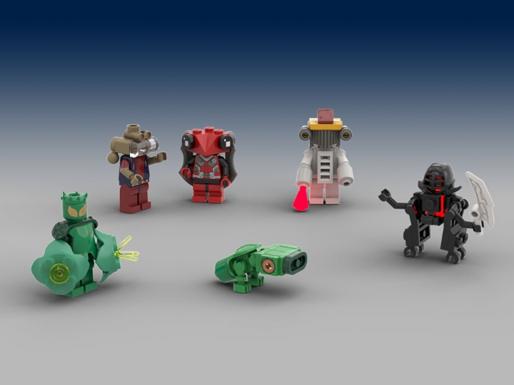 Silly alien menagerie #2 from BrickLink Studio [BrickLink]