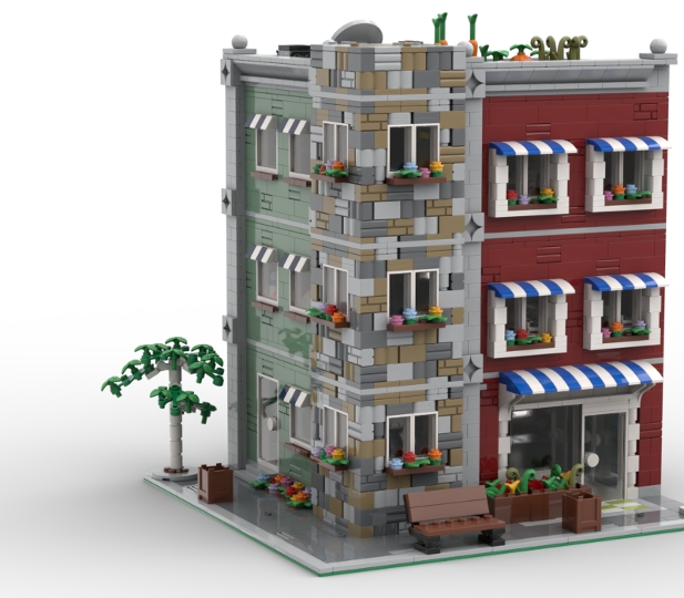 Grocery store & cafe from BrickLink Studio [BrickLink]