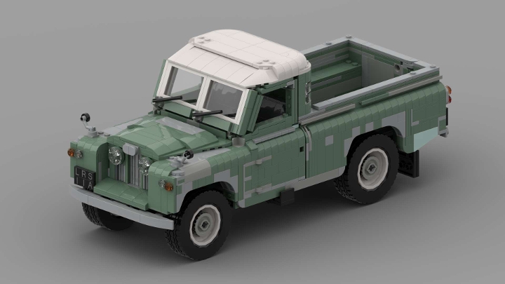 Land Rover Series IIA LWB pickup from BrickLink Studio [BrickLink]