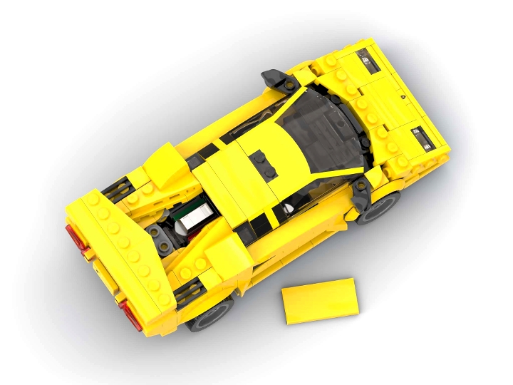 Lamborghini Countach Yellow Speed Champions 8 Studs wide from