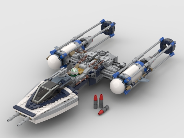 BTL-A4 Y-Wing (two seater) from BrickLink Studio [BrickLink]