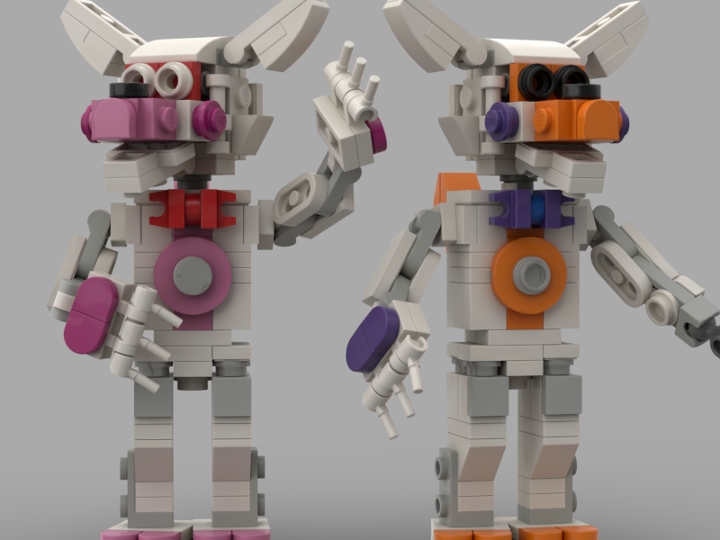 Funtime Foxy And Lolbit from BrickLink Studio