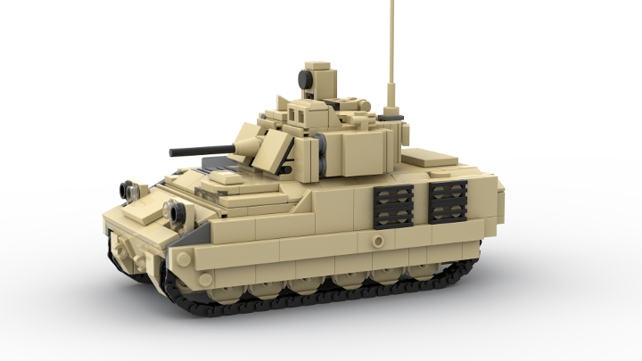 M2 Bradley minifigure scale from BrickLink Studio [BrickLink]