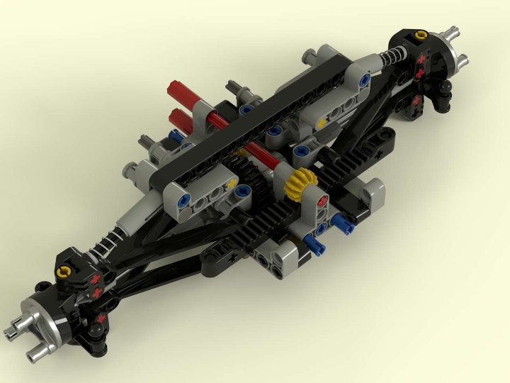 Front drive axle from BrickLink Studio [BrickLink]