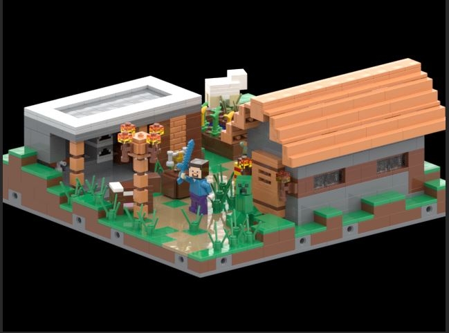 I BUILT a LEGO Minecraft Village… 