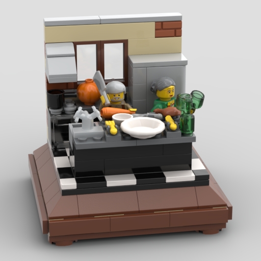 kitchen diorama from BrickLink Studio [BrickLink]