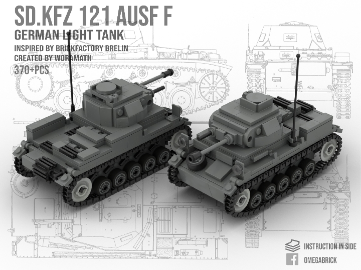 Sd.Kfz 121 Ausf F from BrickLink Studio [BrickLink]