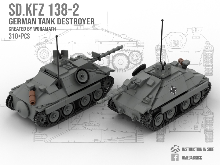 Sd.Kfz 138/2 from BrickLink Studio [BrickLink]