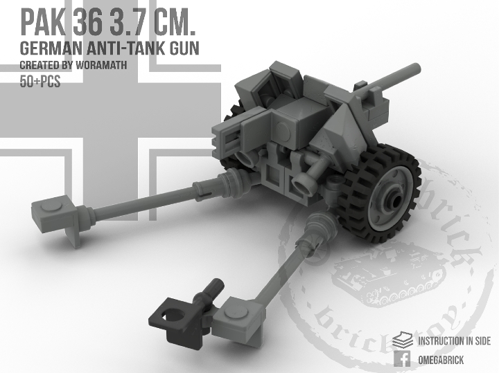 Pak 36 3.7 cm. from BrickLink Studio