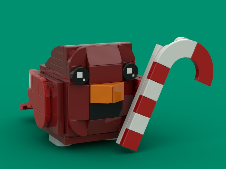 Candy Cane Cardinal from BrickLink Studio [BrickLink]