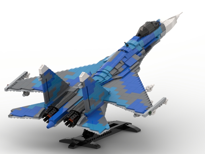 Military MOC SU-27 Flanker Fighter Jet Bricks Kids Toys