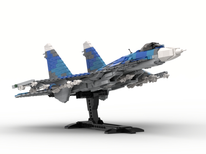 Military MOC SU-27 Flanker Fighter Jet Bricks Kids Toys