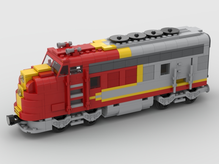 Santa Fe Superchief Locomotive from BrickLink Studio [BrickLink]