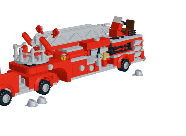 Tiller Ladder Fire Truck from BrickLink Studio [BrickLink]