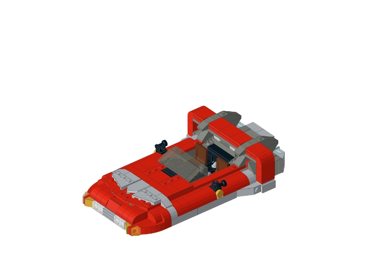 Red levitated vehicle from BrickLink Studio [BrickLink]