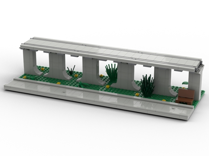 Raised Train Line With Side Walk from BrickLink Studio [BrickLink]