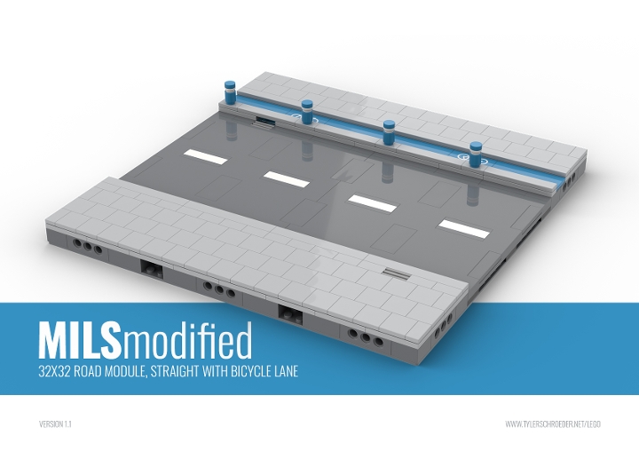 MILS Modified 32x32 Road Module, Straight with Bicycle Lane from ...