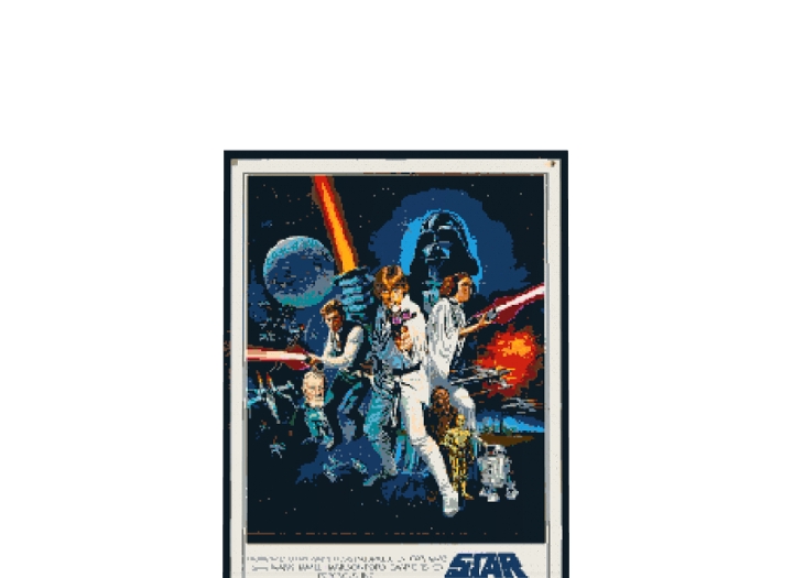 Star Wars Vintage Poster LEGO 200 by 299 from BrickLink Studio [BrickLink]