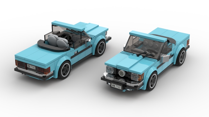 Lego MOC Mersedes-Benz SL R107 from BrickLink Studio [BrickLink]