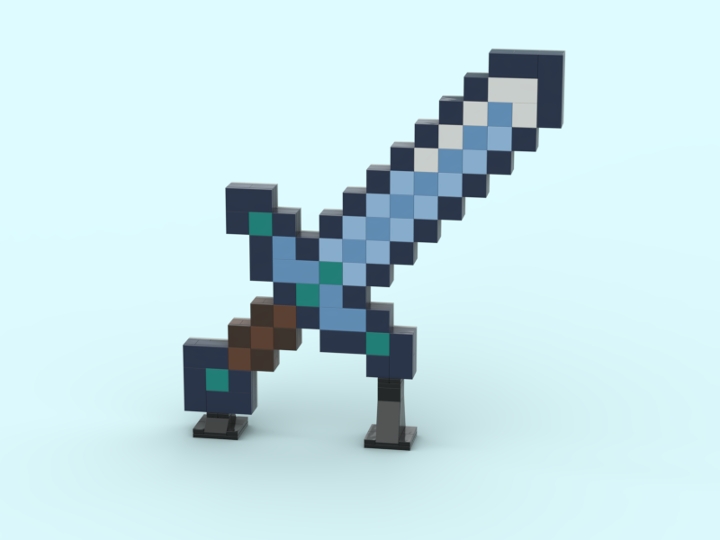 Minecraft Diamond Sword PIXELART 3D