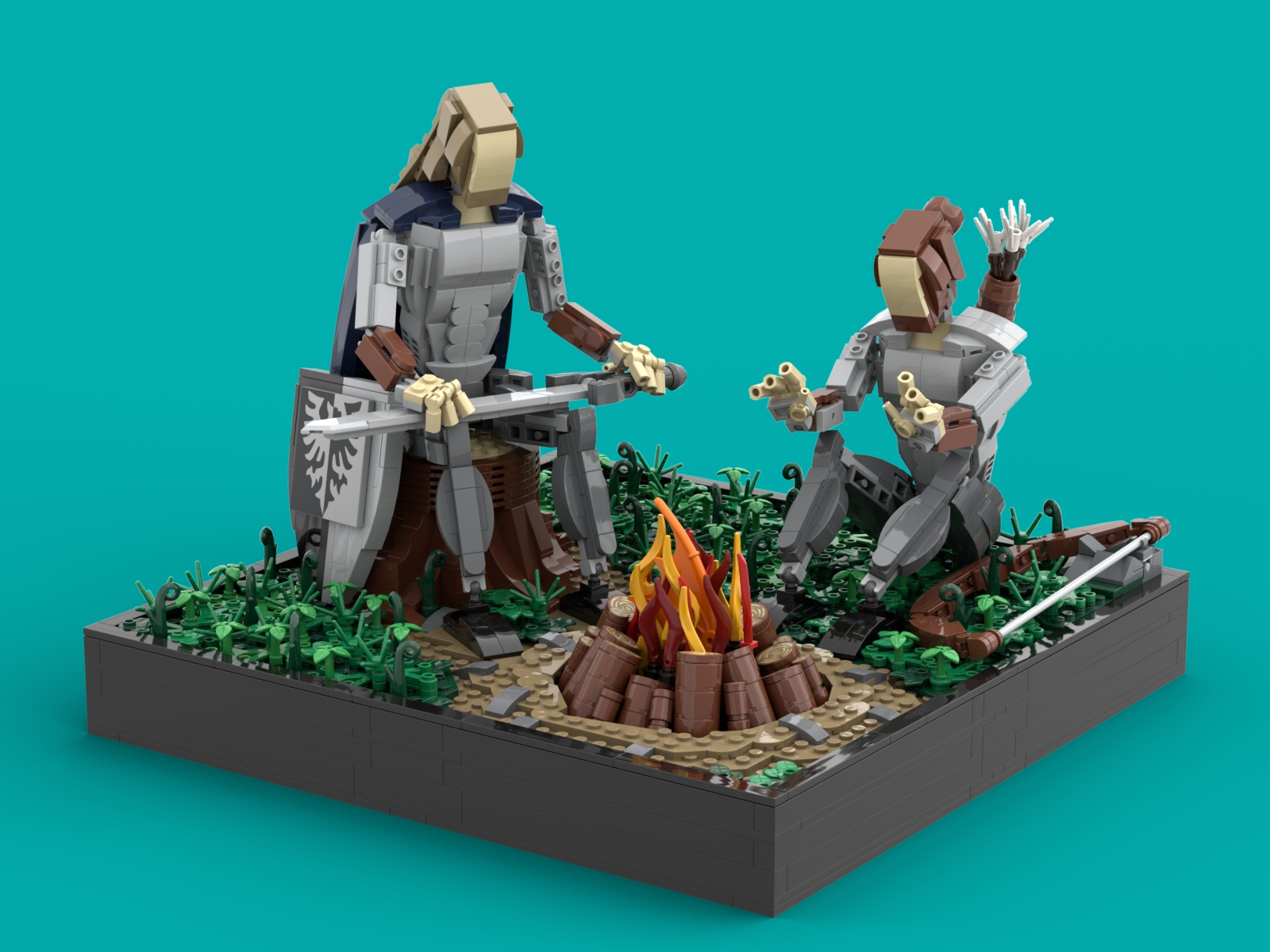 Two Resting Knights BrickLink