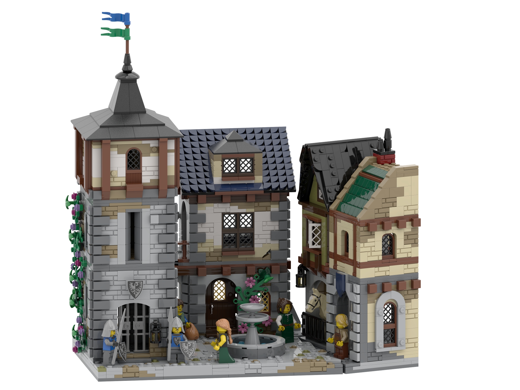 New Medieval Town Square! 3,304 pieces,March $229.99 USD #lego #medieval  #medievalarchitecture #legos #legophotography #castle…