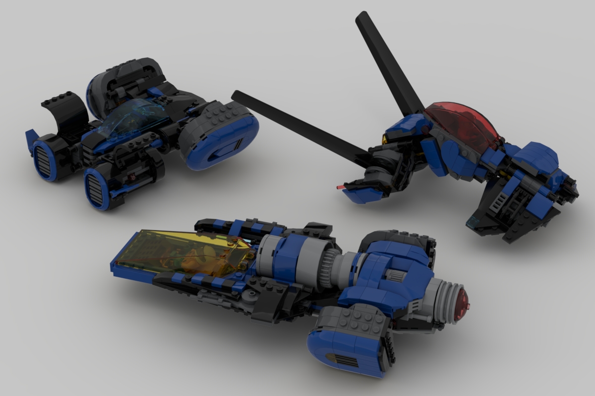 [Three Modular Spaceships V2] [BrickLink]