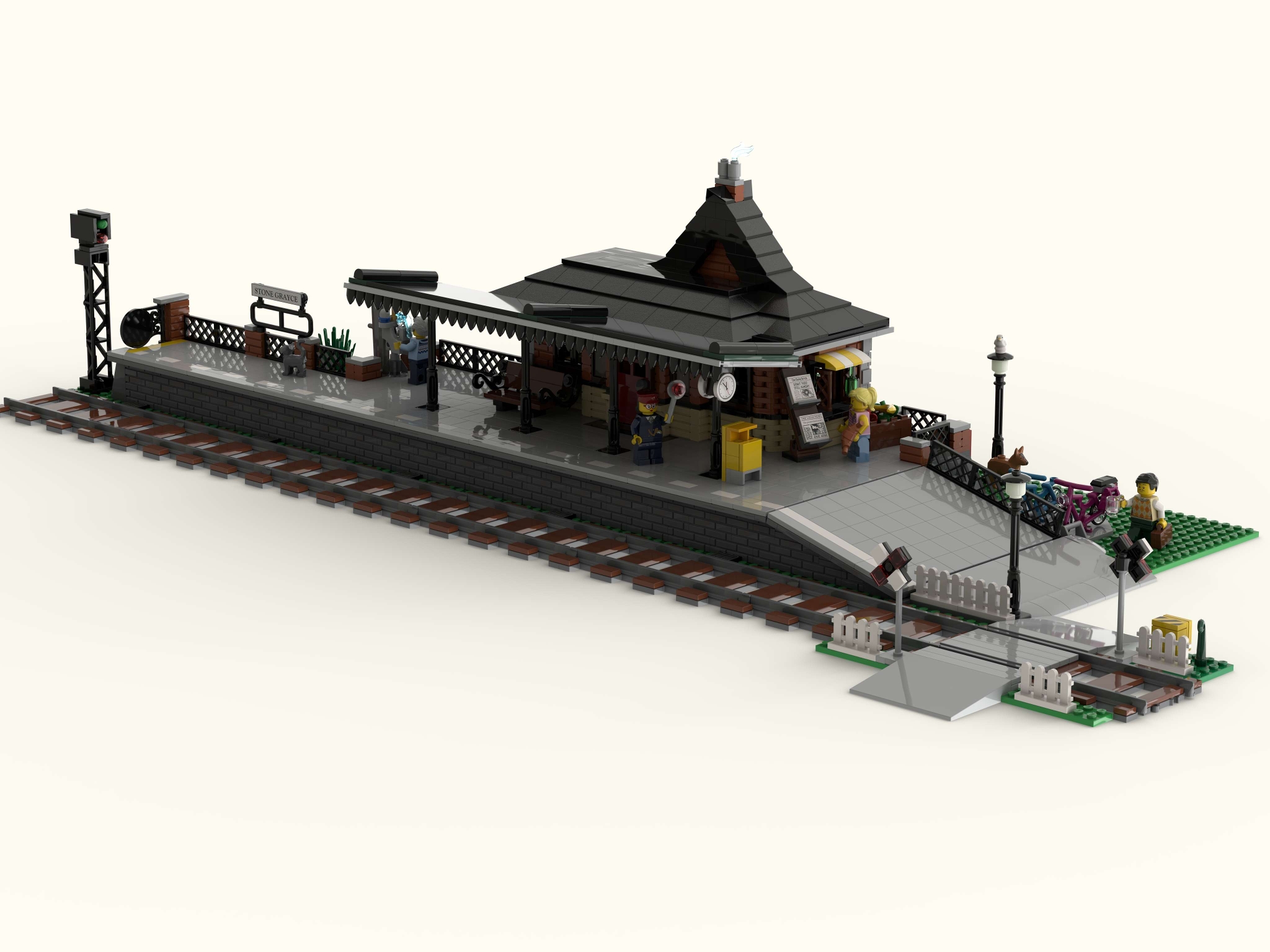 MOC Train Station, A Train Station, Lego Oryginal Parts Only