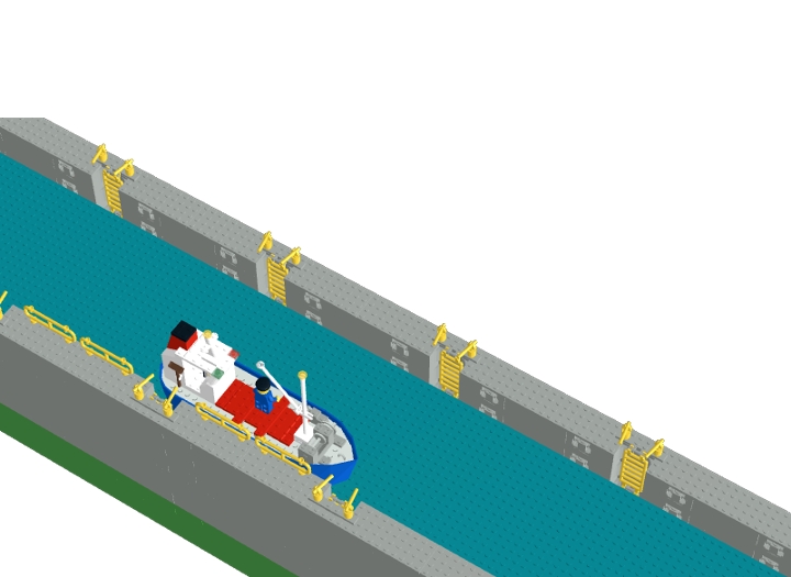Canal lock for barges from BrickLink Studio [BrickLink]