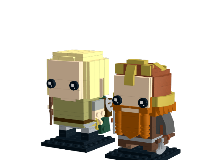 Legolas and Gimli BrickHeadz from BrickLink Studio [BrickLink]