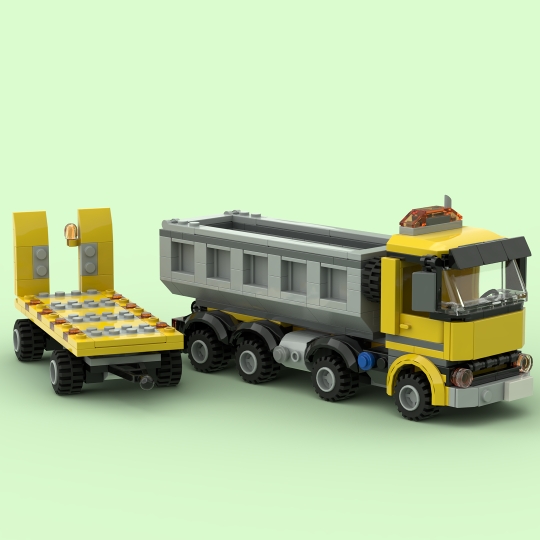 Construction Tipper With Trailer from BrickLink Studio [BrickLink]