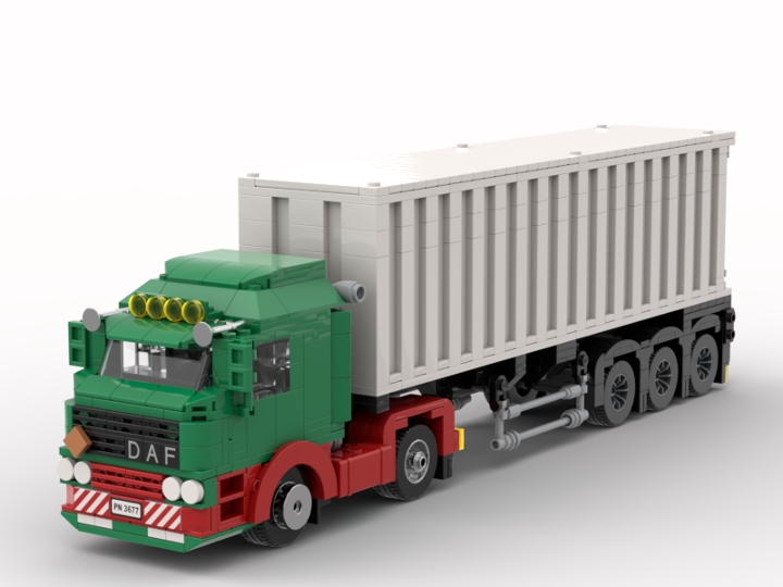 Classic DAF Semi Truck w. Container Trailer from BrickLink Studio ...