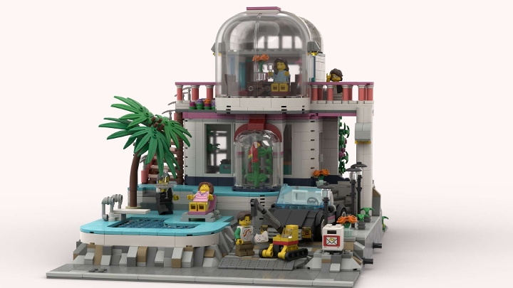 Poolside Paradise modular from BrickLink Studio [BrickLink]