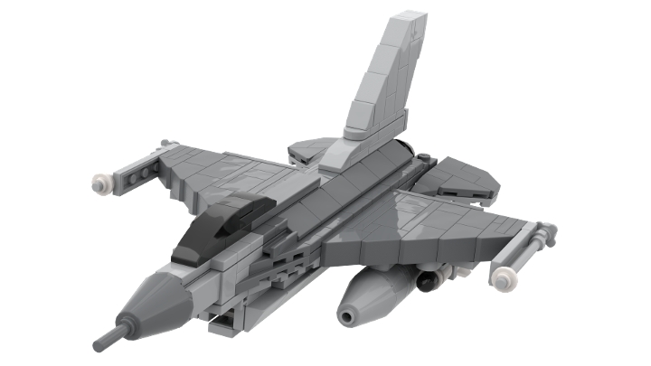 1:72 scale F-16 Fighting Falcon from BrickLink Studio [BrickLink]