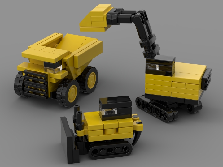Mini GIANT mining machines from BrickLink Studio [BrickLink]