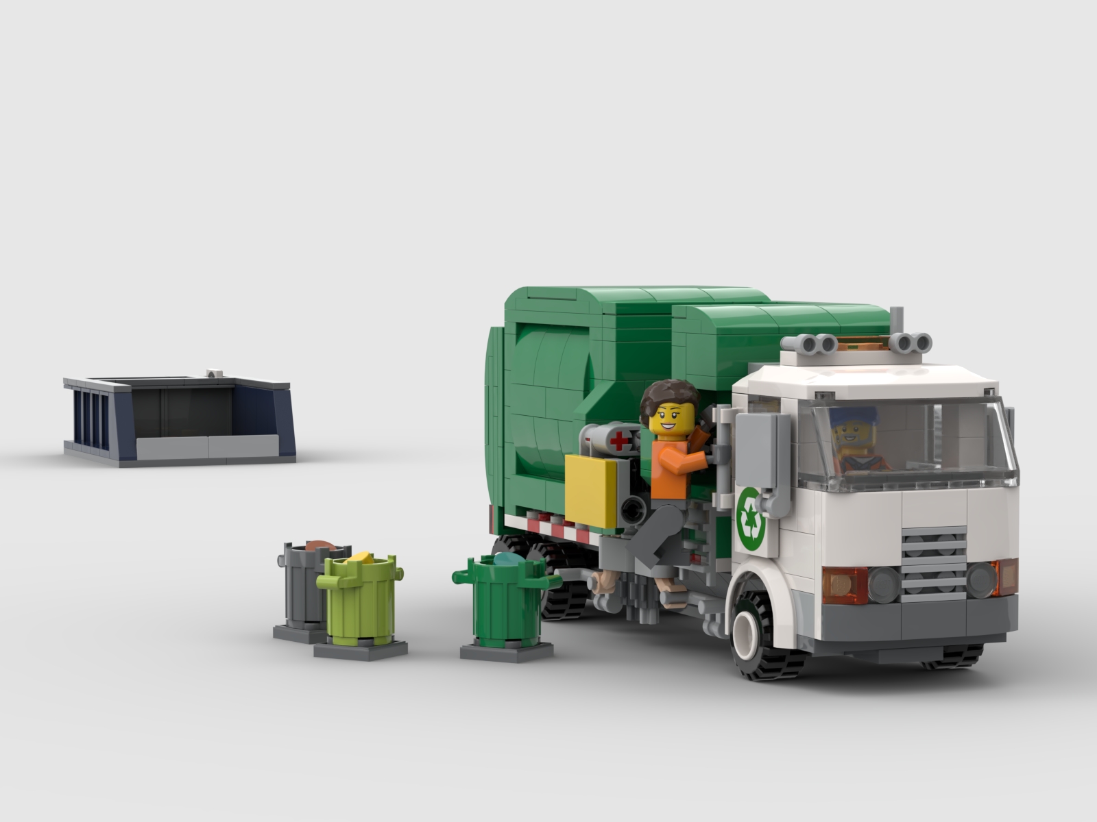 Lego side loading garbage truck sale