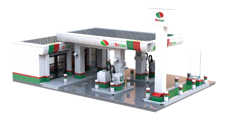 Octan Gas Station from BrickLink Studio [BrickLink]