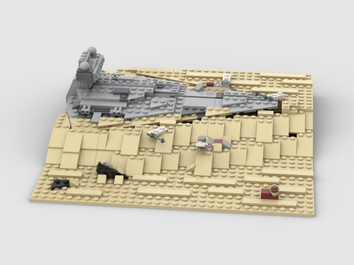 Imperial star destroyer crash site from BrickLink Studio [BrickLink]