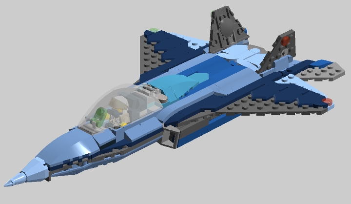 F-22 Raptor Solo Display (Stunts) from BrickLink Studio [BrickLink]